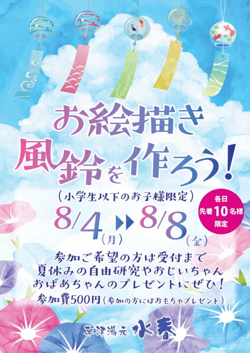 お絵描き風鈴を作ろう！　8月4日～8日