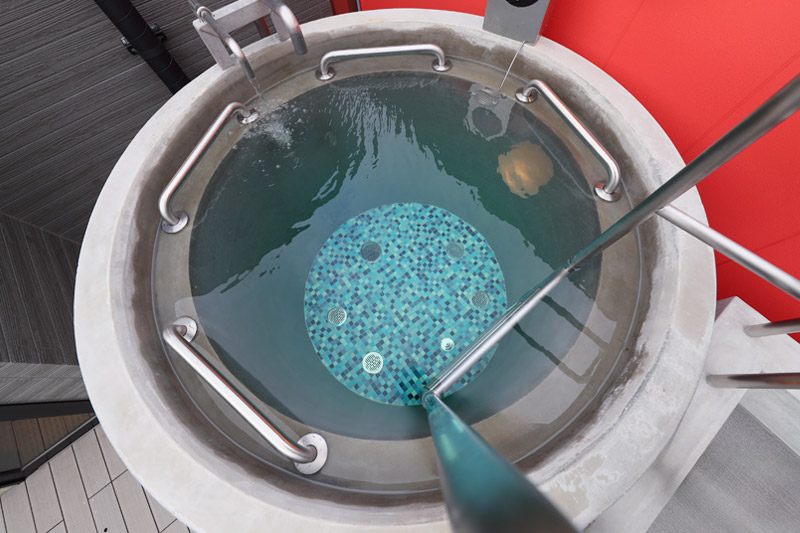 冷水土管を上からのぞいている写真