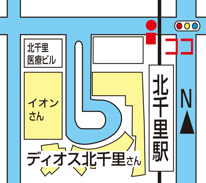 北千里駅北側高架下バス停車場所マップ