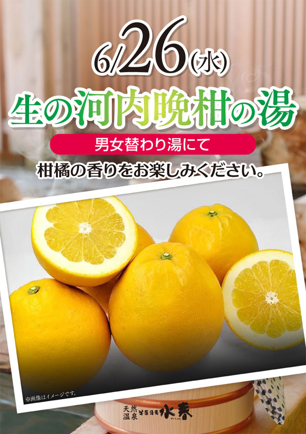 生の河内晩柑の湯6/26(水)