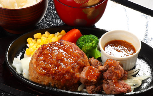 ハンバーグ＆カットステーキ定食