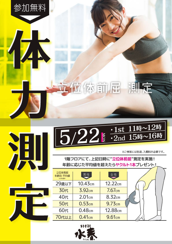 立位体前屈測定5/22(月)