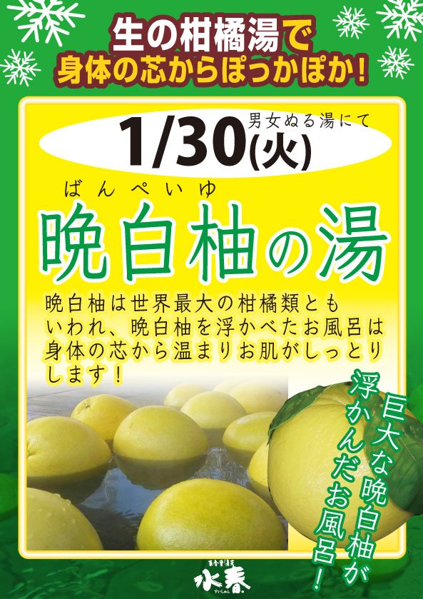 1月30日晩白柚の湯