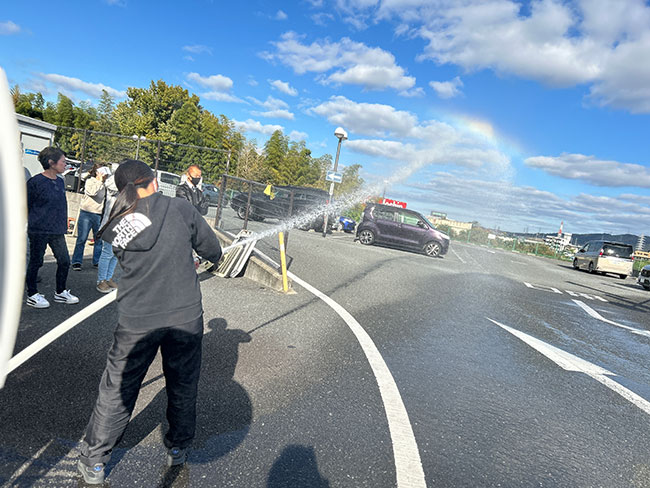 消火栓放水体験