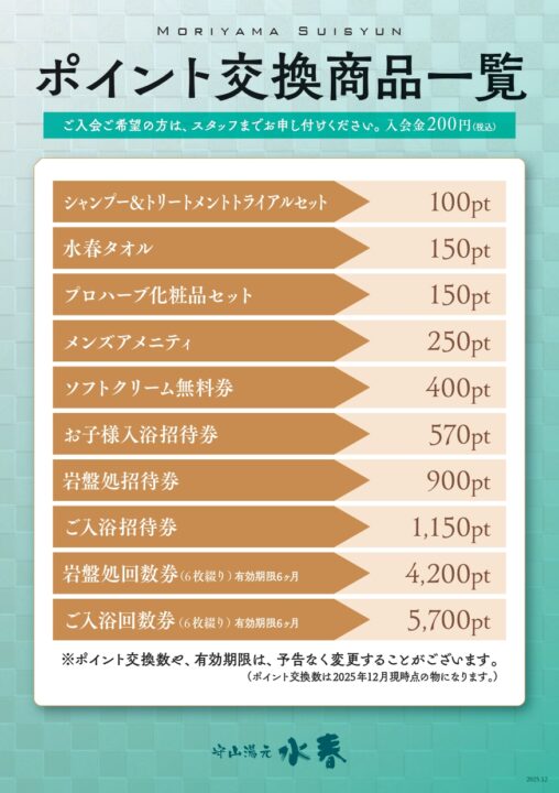 ポイント交換商品一覧