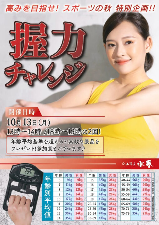 握力チャレンジ　10月13日