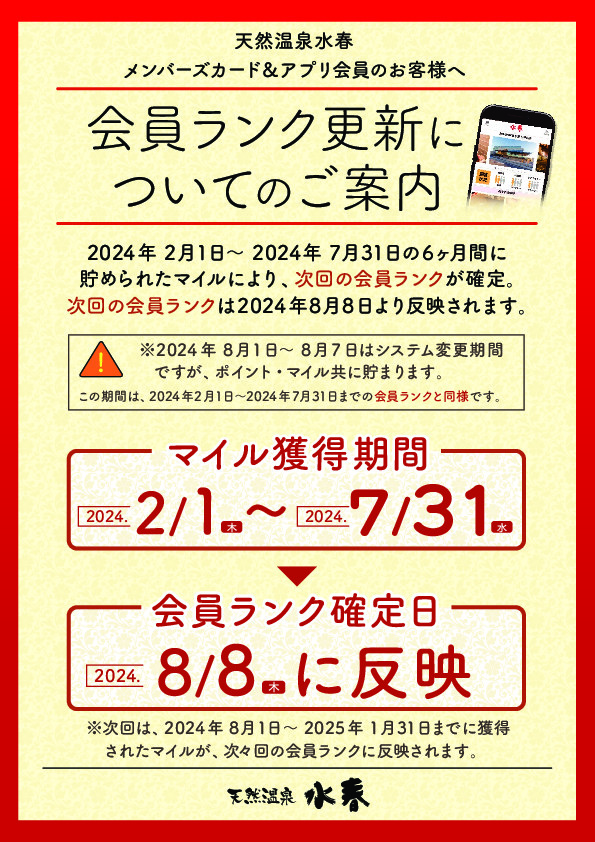 会員ランク更新についてのご案内