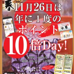 11月26日は年に一度のポイント10倍Day！